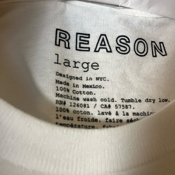 Reason White Cotton T-Shirt 🗽 - Picture 2 of 4
